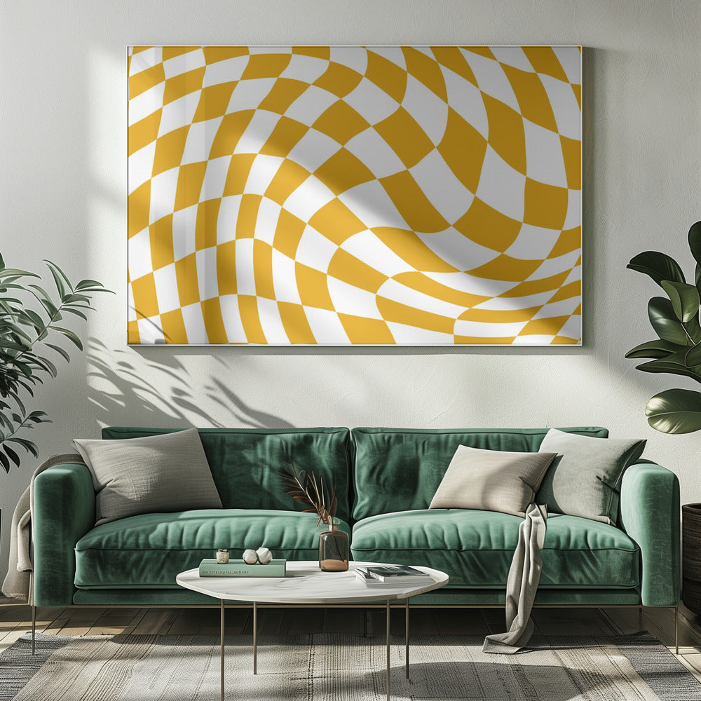 Geel schaakbord | Canvas