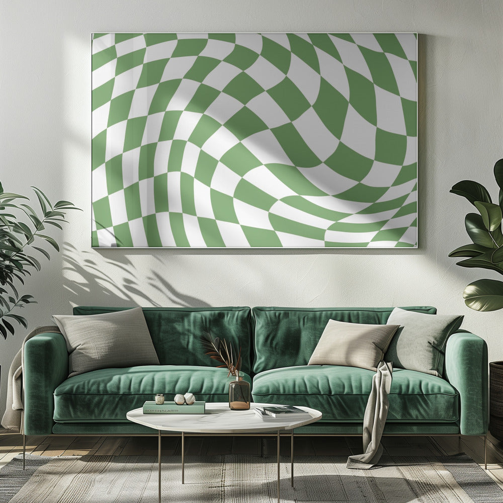 Groen schaakbord | Canvas