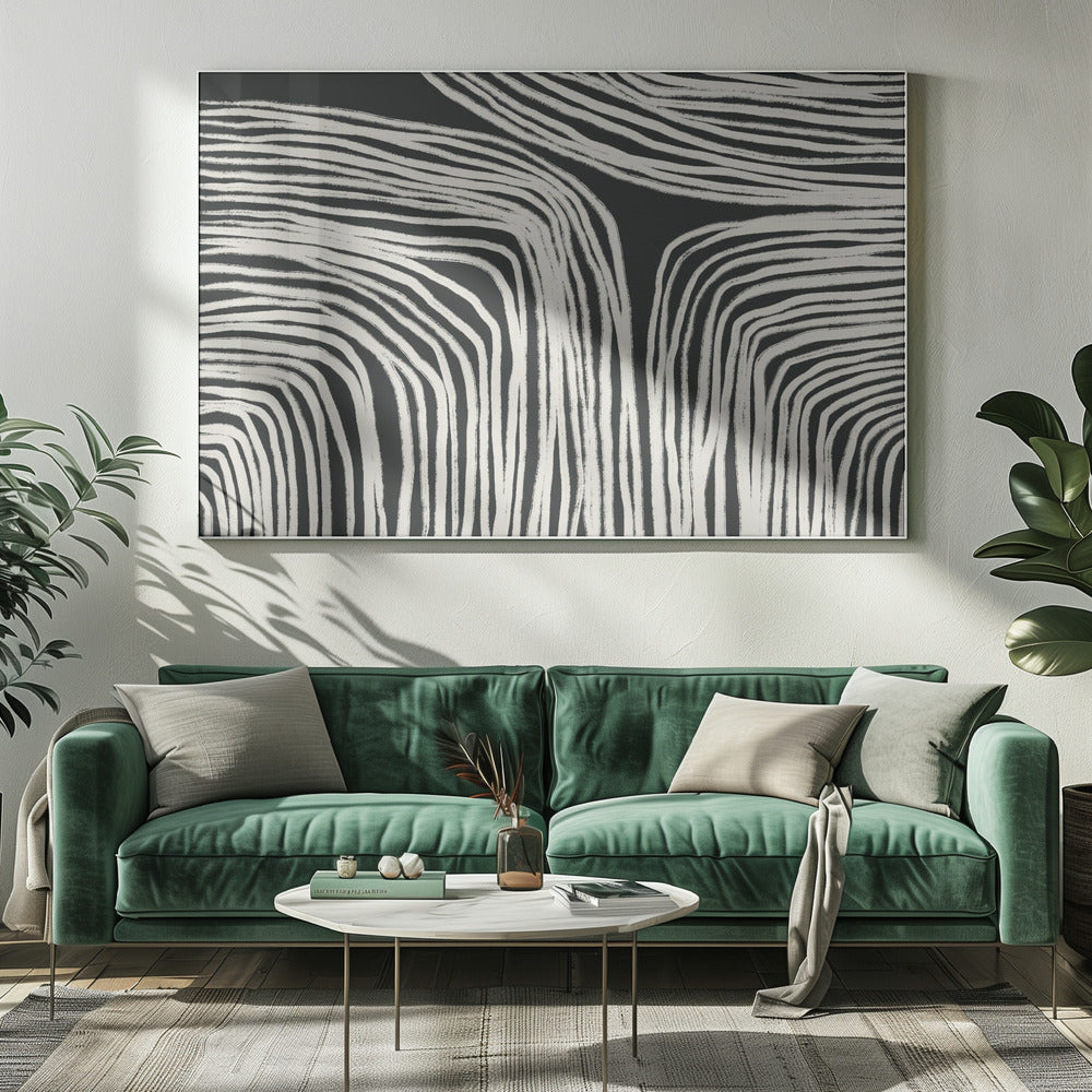 Gebogen strepen stromen | Canvas