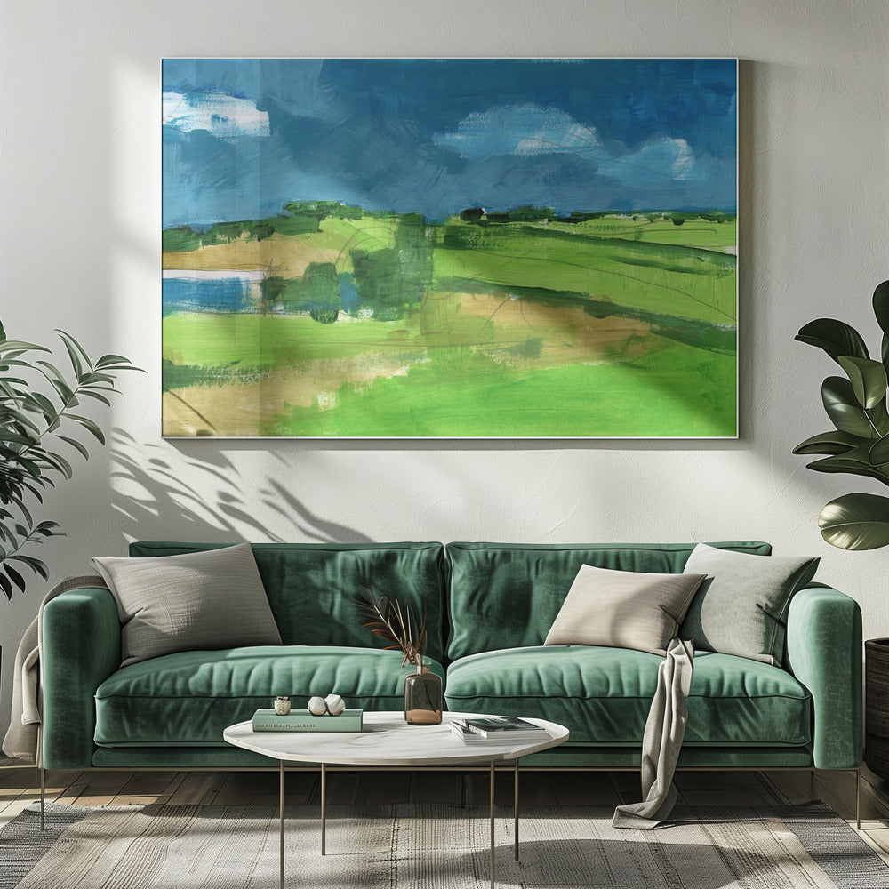 Landschap op het platteland 4 | Canvas