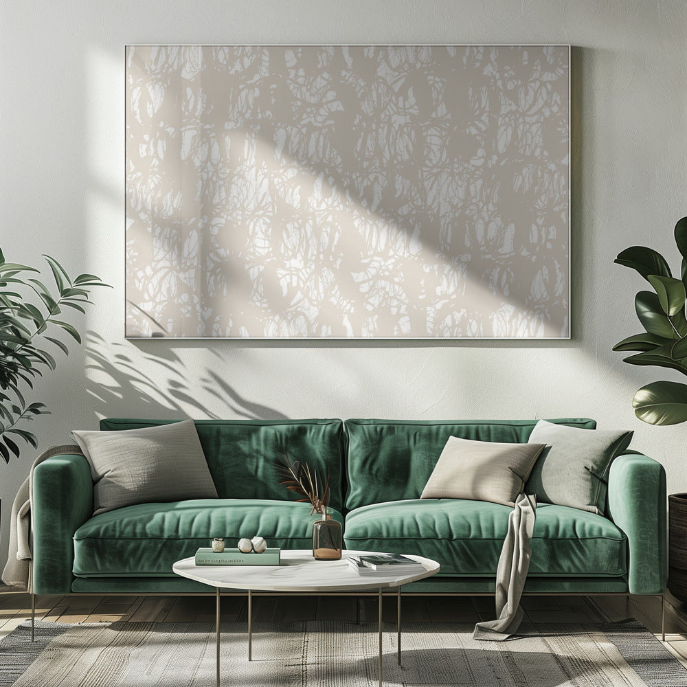 Abstracte inktwervelingen beige 1 | Canvas