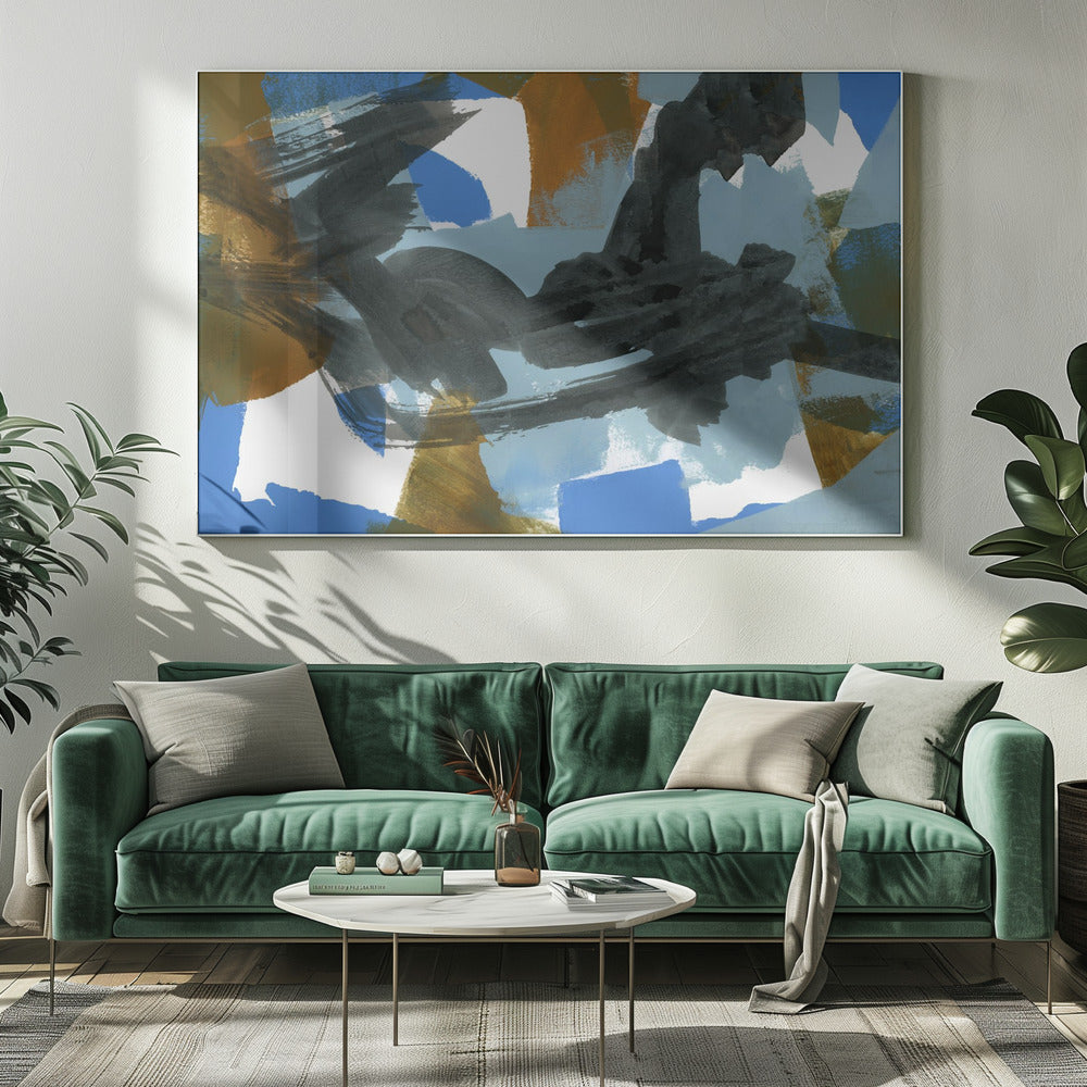 Abstracte Blauwe Dans Nr. 1 | Canvas