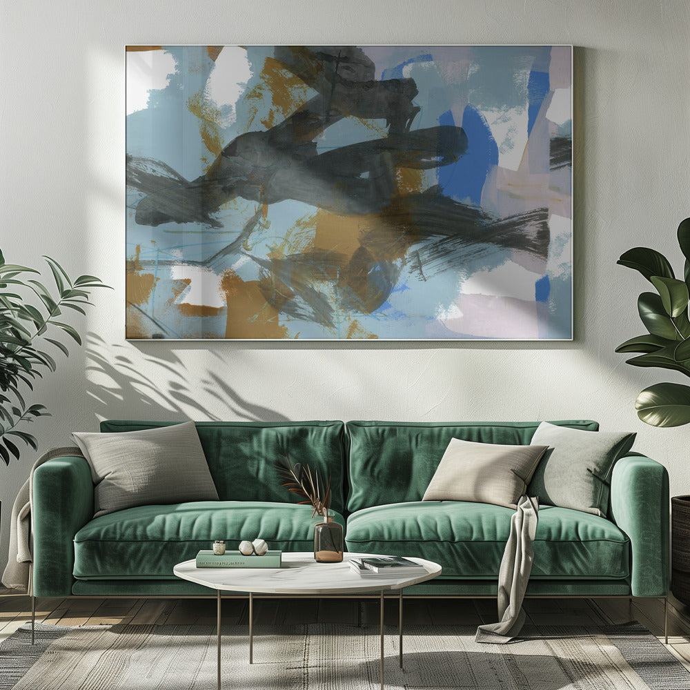 Abstracte Blauwe Dans Nr. 2 | Canvas