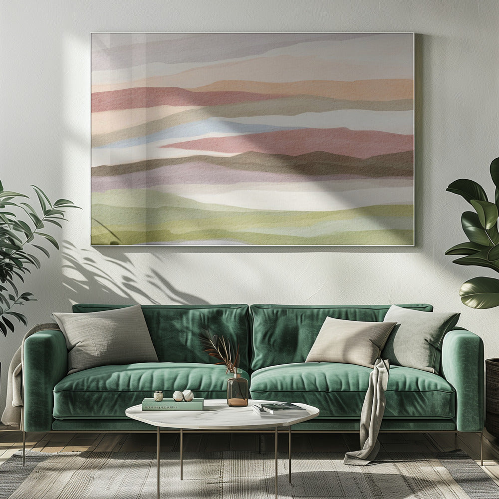 Abstract aquarellandschap | Canvas