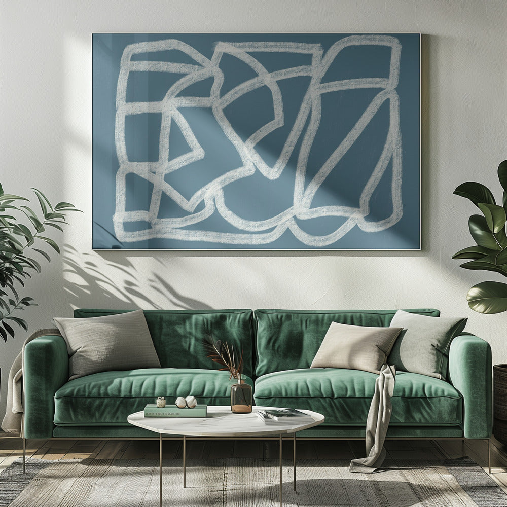 Blauw abstract | Canvas