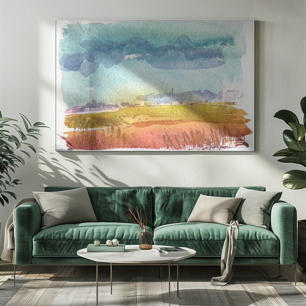 Blauwe luchten horizon | Canvas