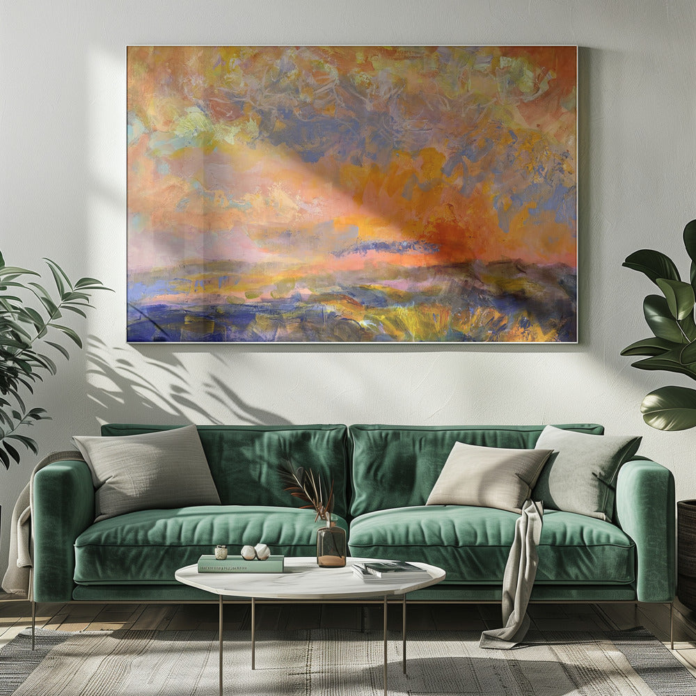 Vurige schemerhemel | Canvas