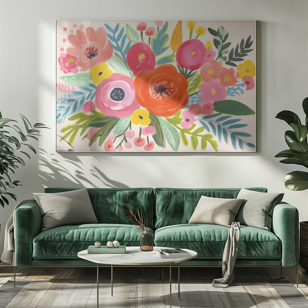 Eigenzinnig bloemenboeket | Canvas