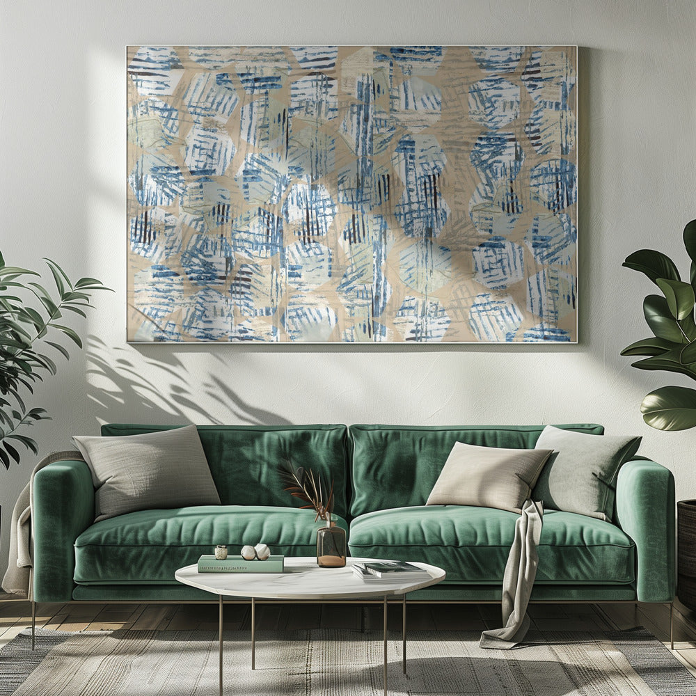 Cornish Blue Hexagons 1 | Canvas