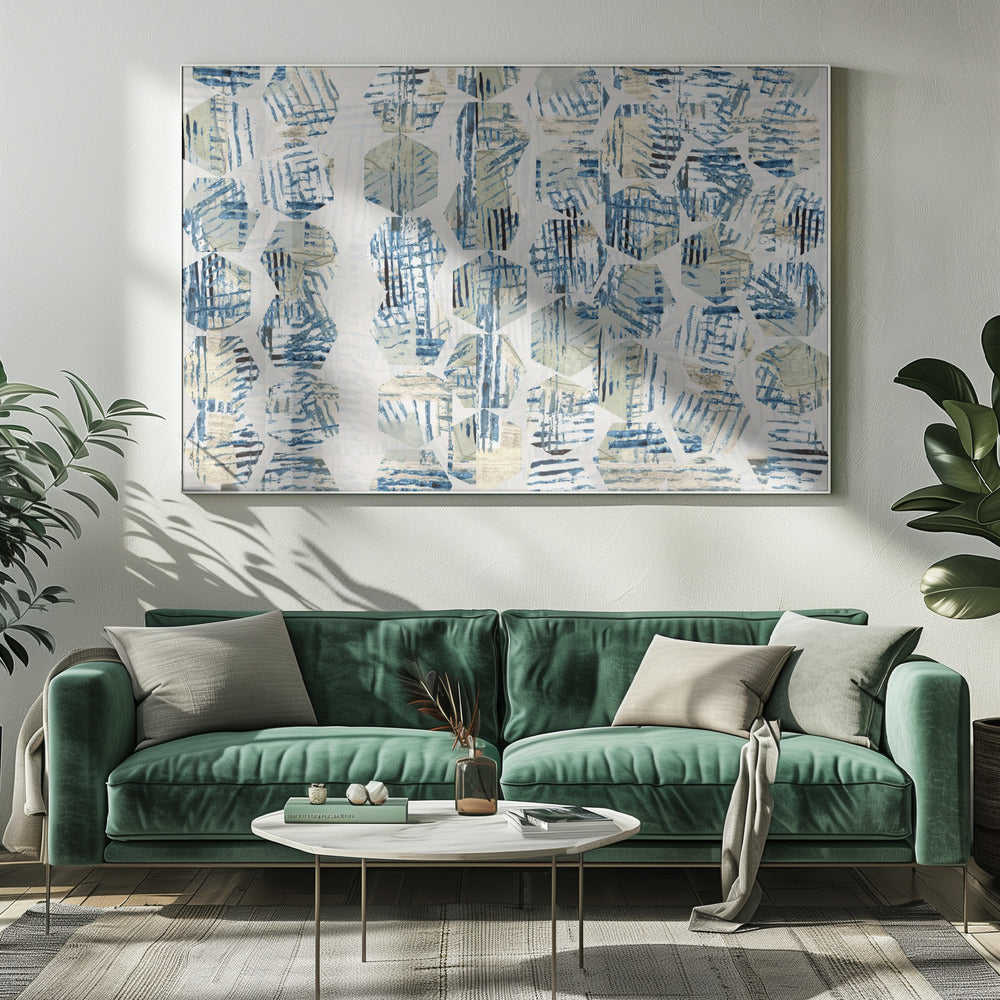 Cornish Blue Hexagons 5 | Canvas