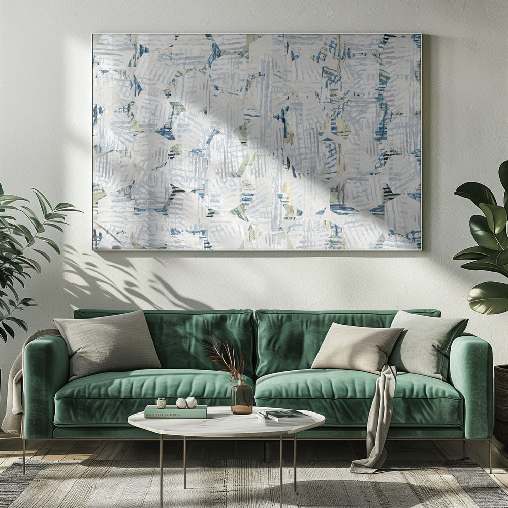 Cornish Blue Hexagons 6 | Canvas