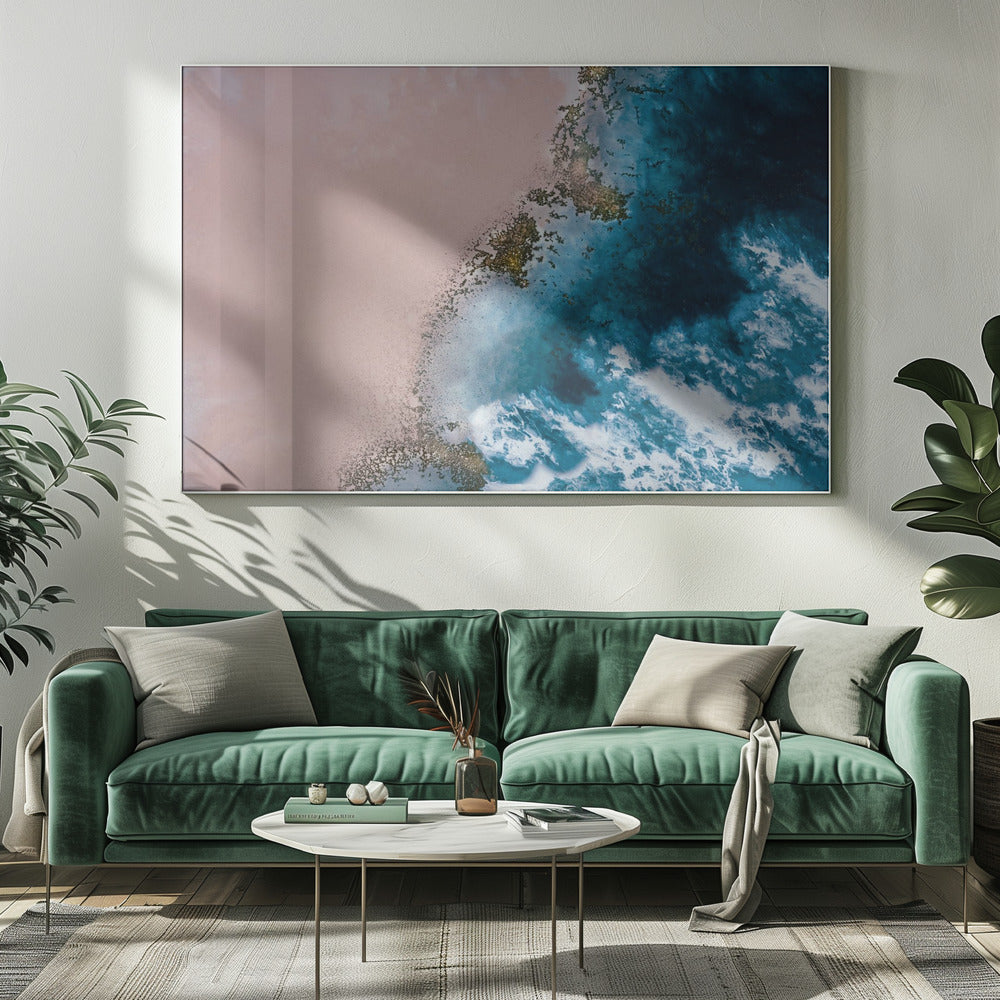 Luchtfoto kust - Winderig strand | Canvas