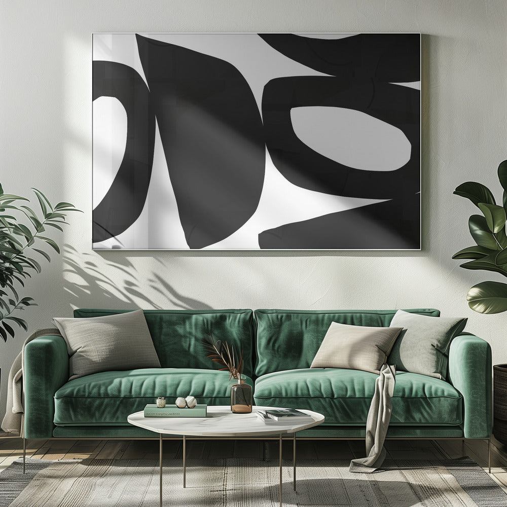 Grote zwarte vormen 3 | Canvas