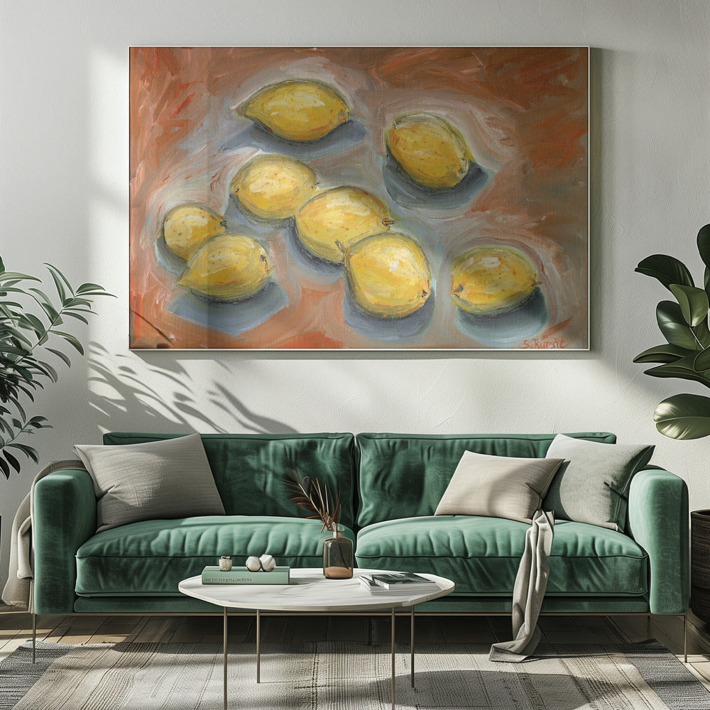 Citroenen met schaduw | Canvas