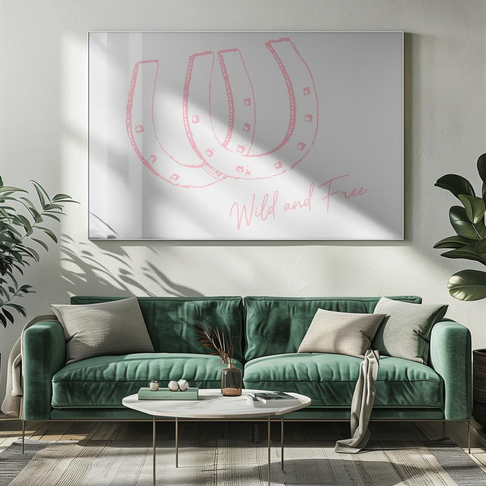 Hoefijzer Wild and Free Roze | Canvas