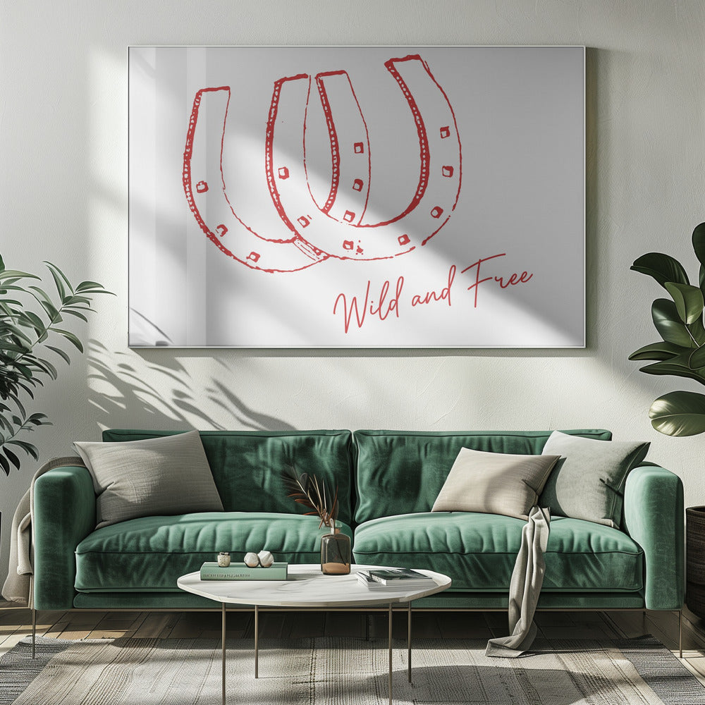 Hoefijzer Wild en Vrij Rood | Canvas