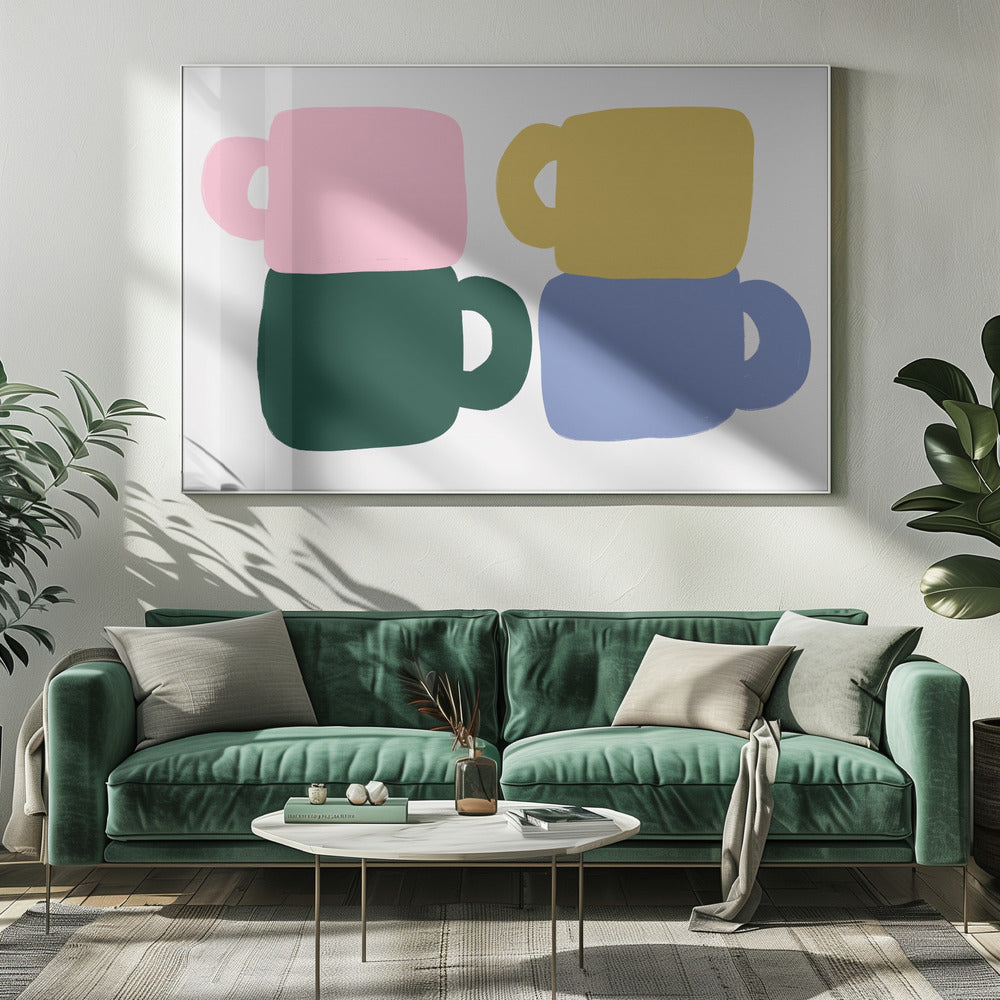 Kleurrijke koffiemokken | Canvas