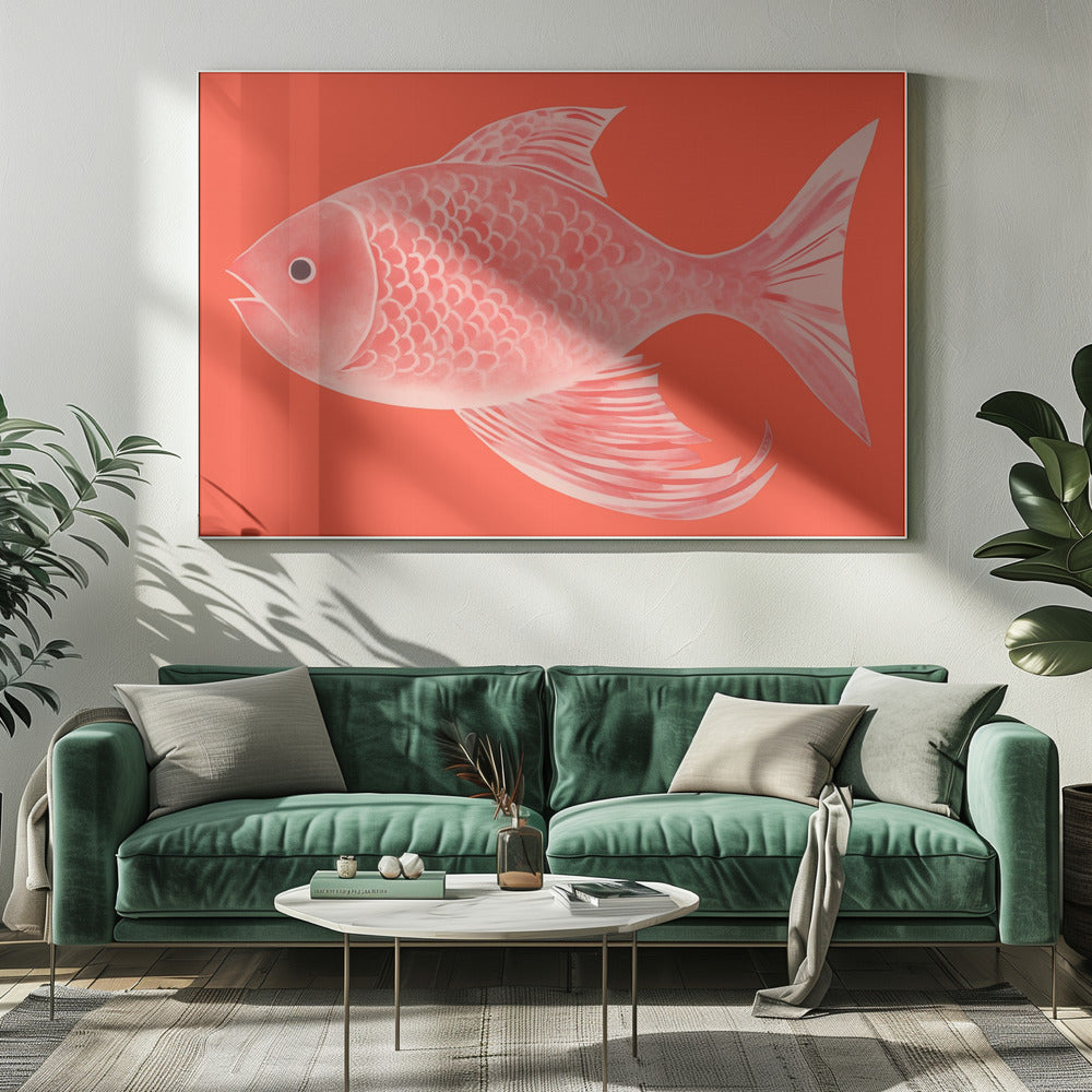 Rode fantasievis | Canvas