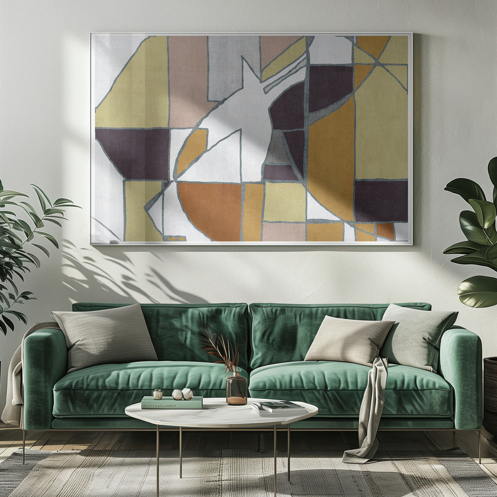 Abstracte geometrische vormen in warme tinten | Canvas
