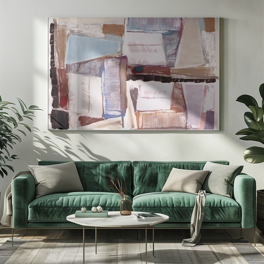 Geconstrueerde abstractie rood | Canvas