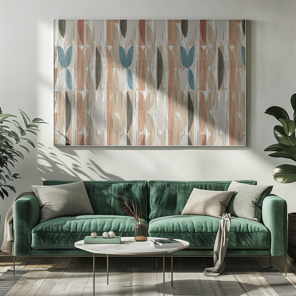 Retro moderne vormen met geometrisch abstract ontwerp | Canvas