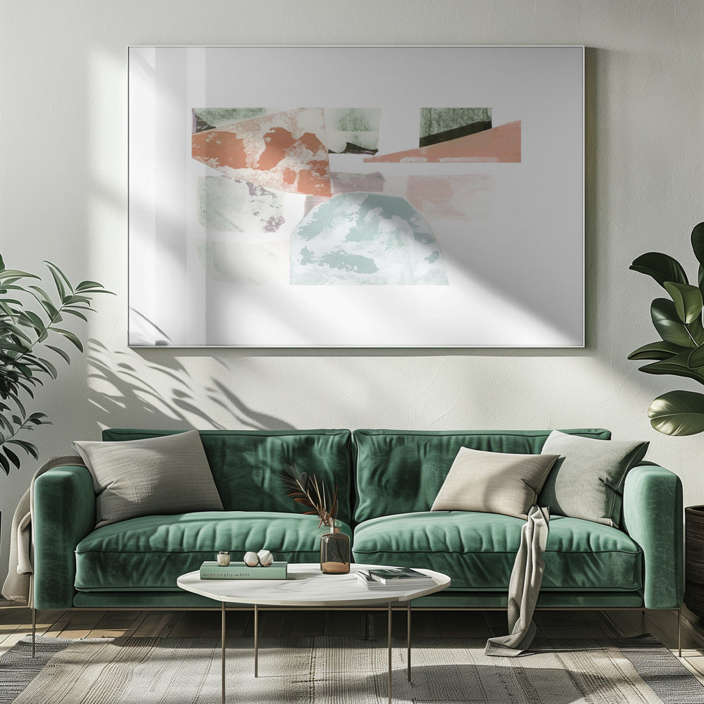 Abstracte collage met geometrische vormen | Canvas