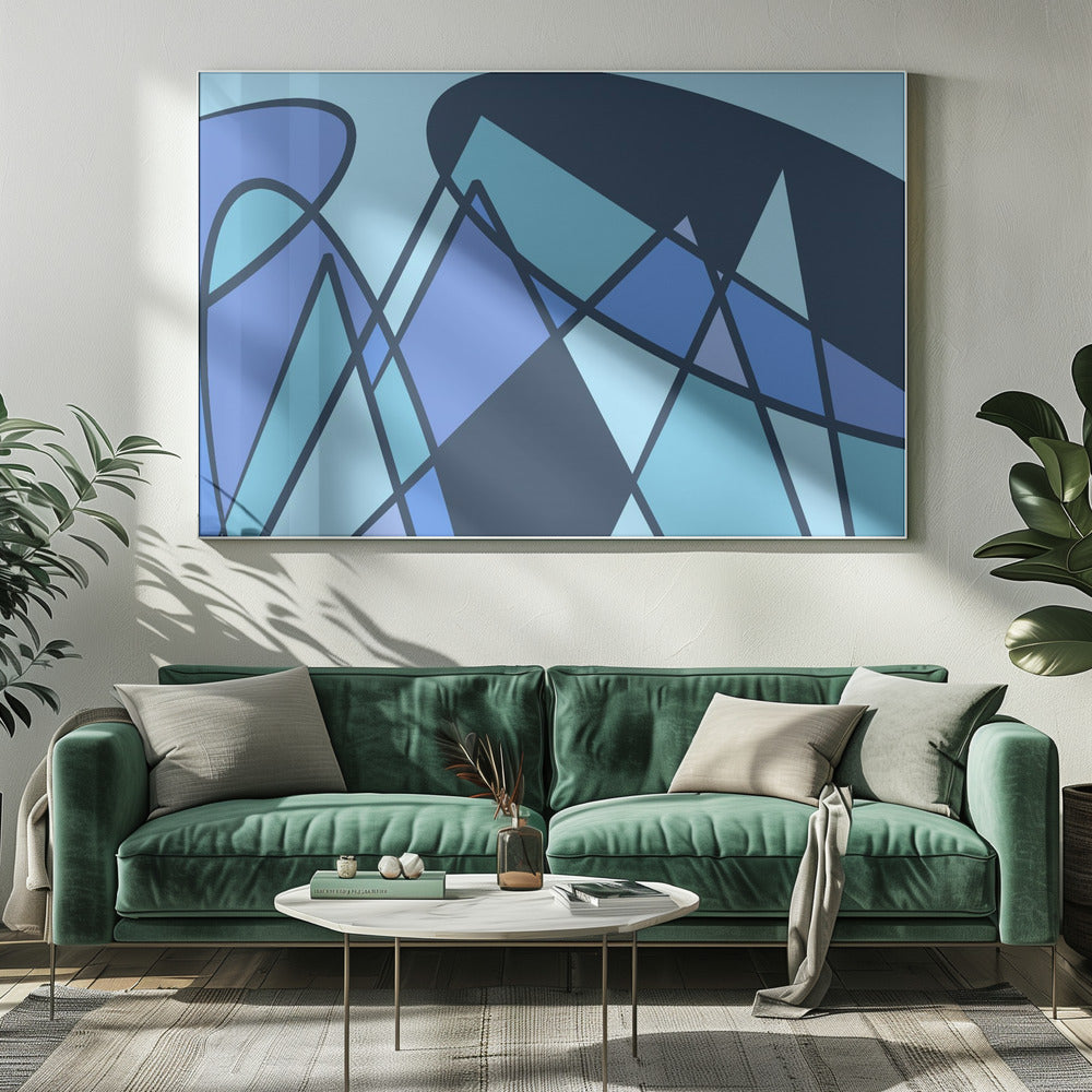 Blauw abstract | Canvas