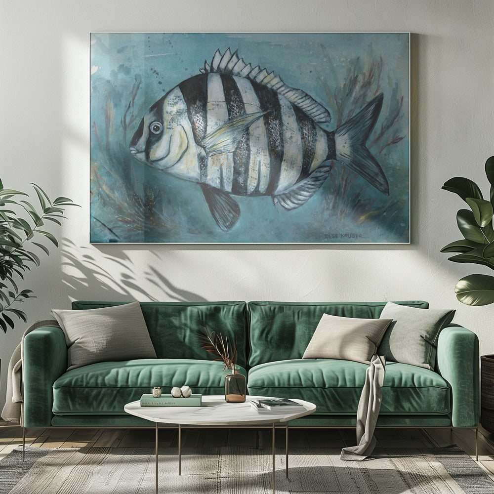 Gestreepte Zee Schoonheid | Canvas