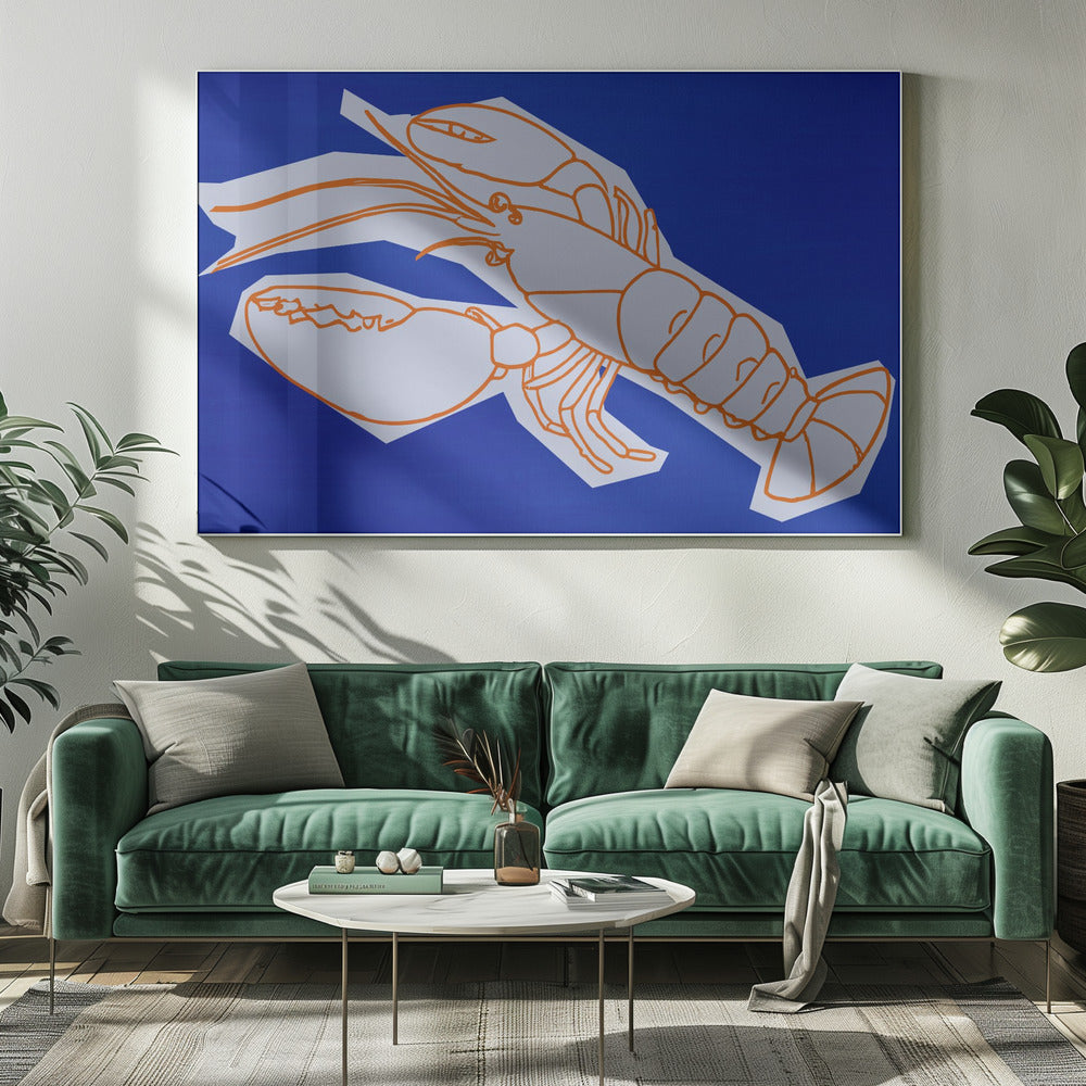 Kreeft in Lijnen | Canvas