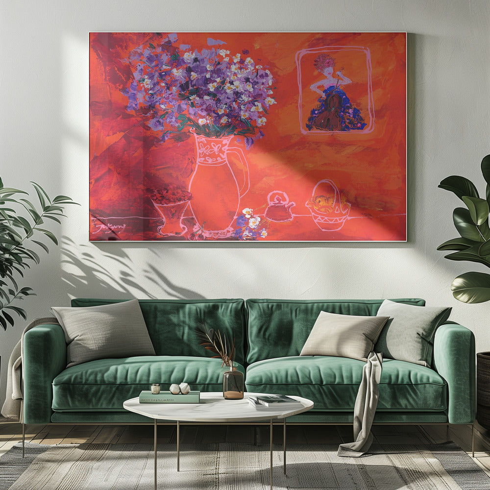 Vaas met portret | Canvas