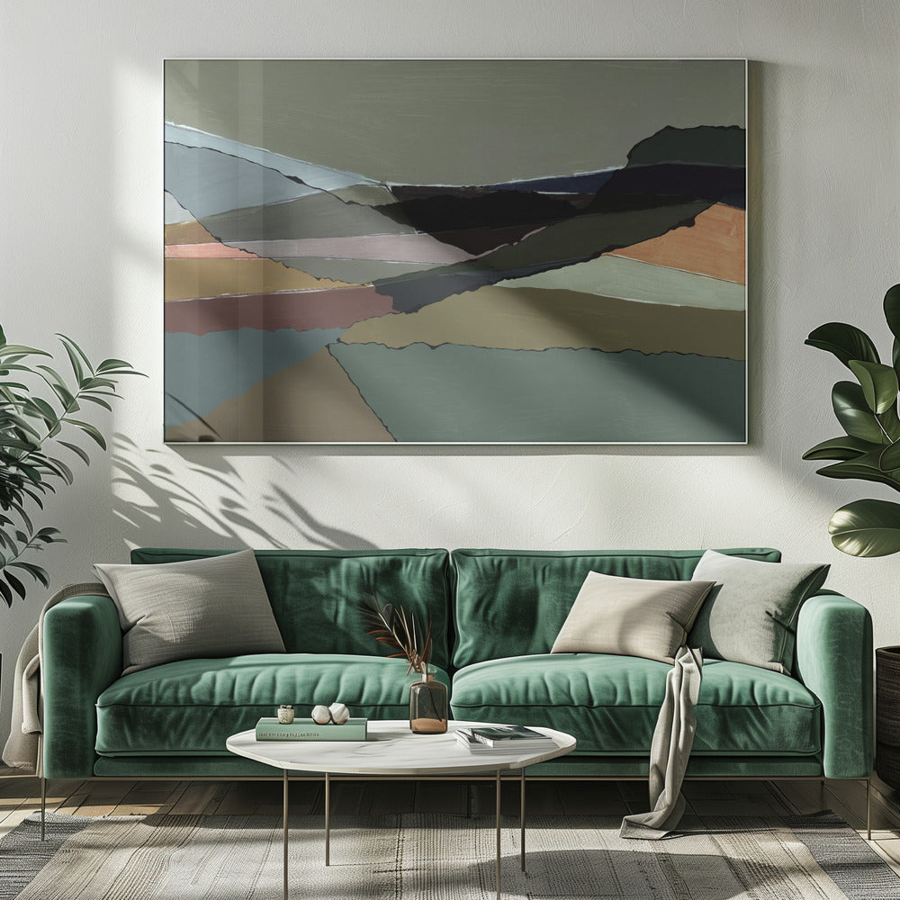Ingetogen landschap | Canvas