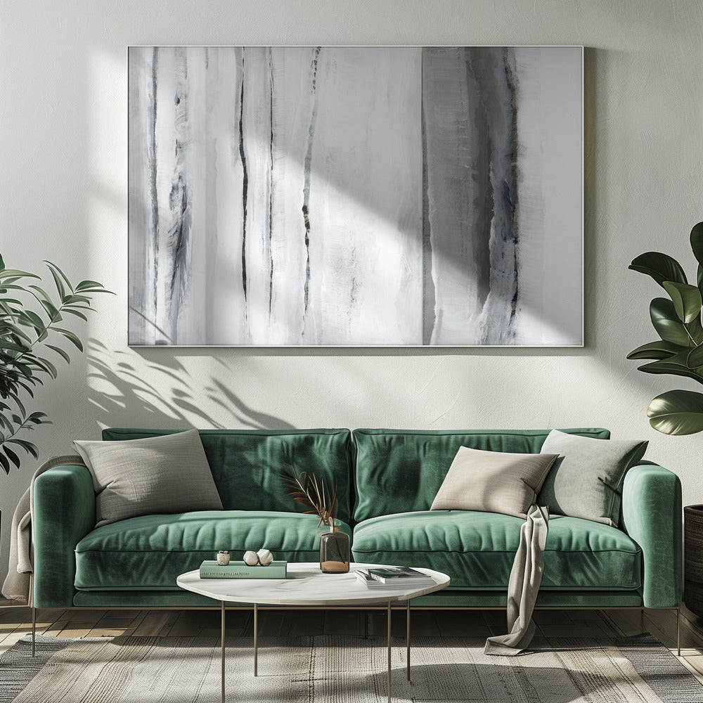 Verticale strepen in monochrome tinten | Canvas