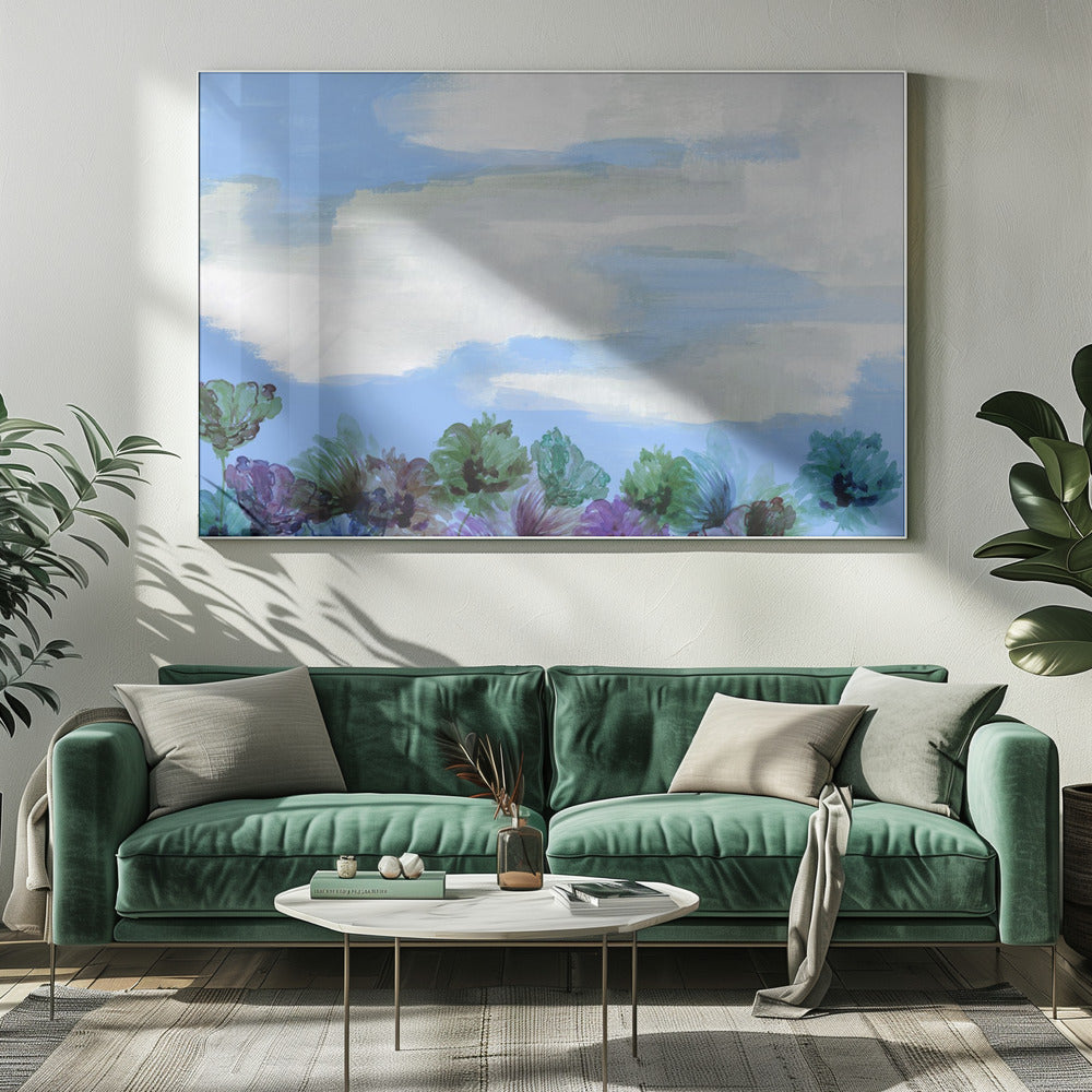 Fluisterende wilde bloemenlucht | Canvas