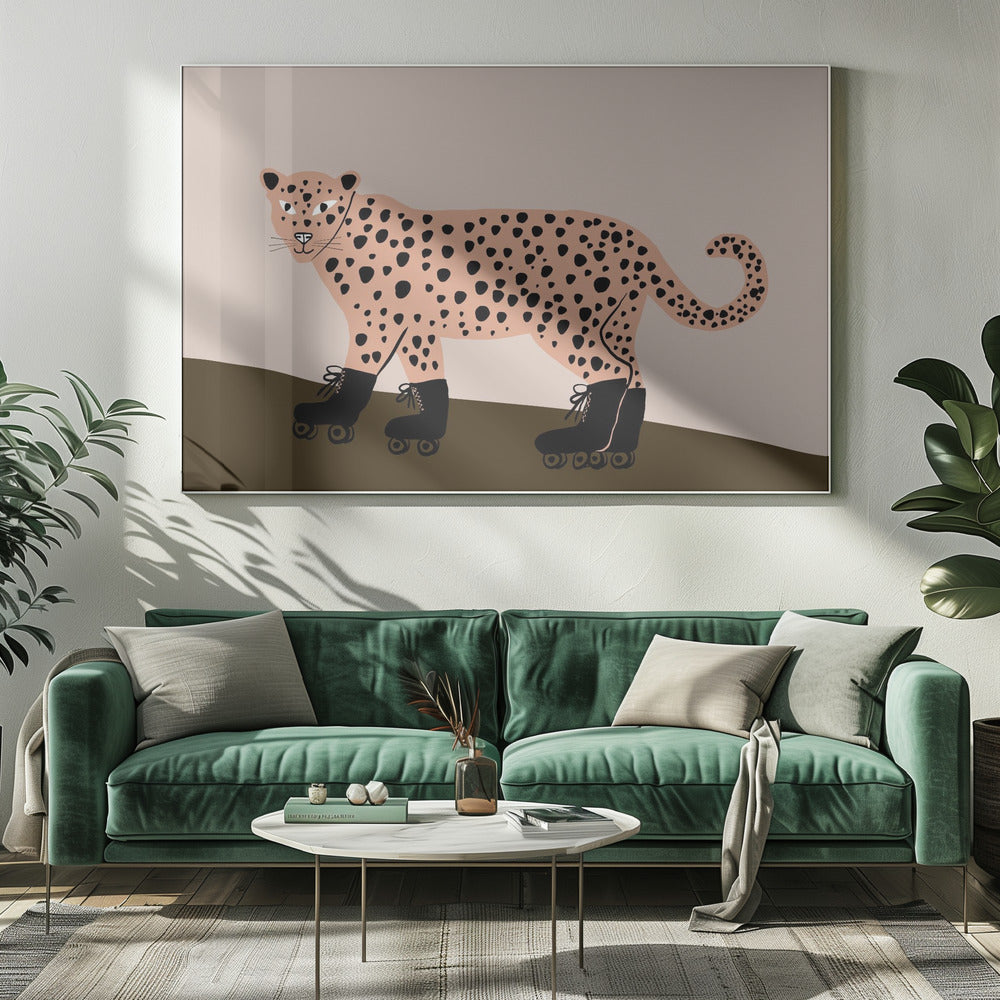 Luipaard schaatsen | Canvas
