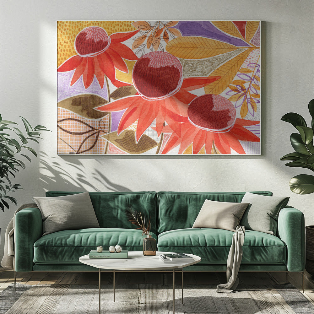 Gelaagde botanische aquarel | Canvas