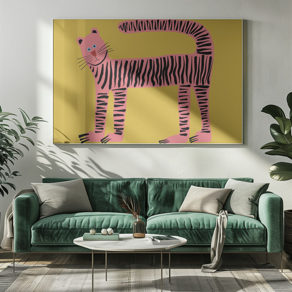 Tijgerkat geel | Canvas