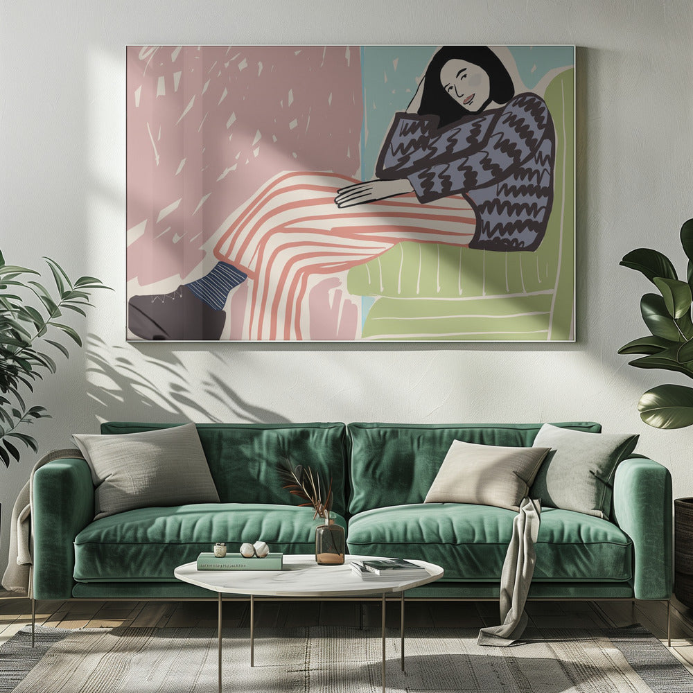 Dame op stoel | Canvas