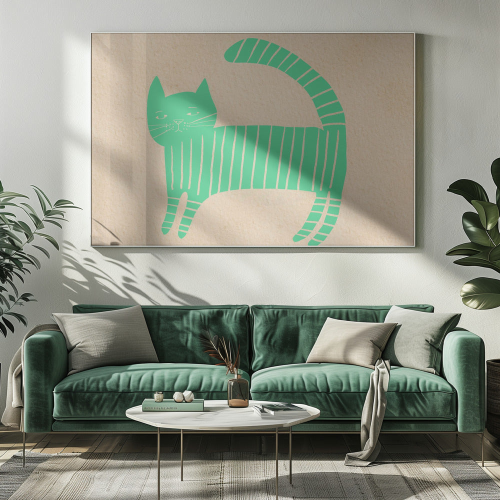 Groene kattenkamer | Canvas