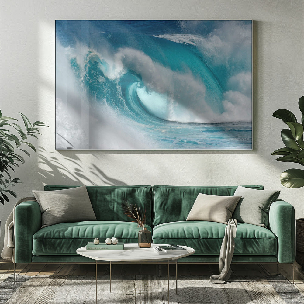 Als de oceaan verandert in blauw vuur | Canvas