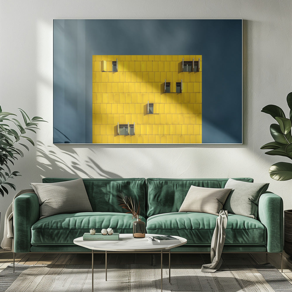 Geel en blauw | Canvas
