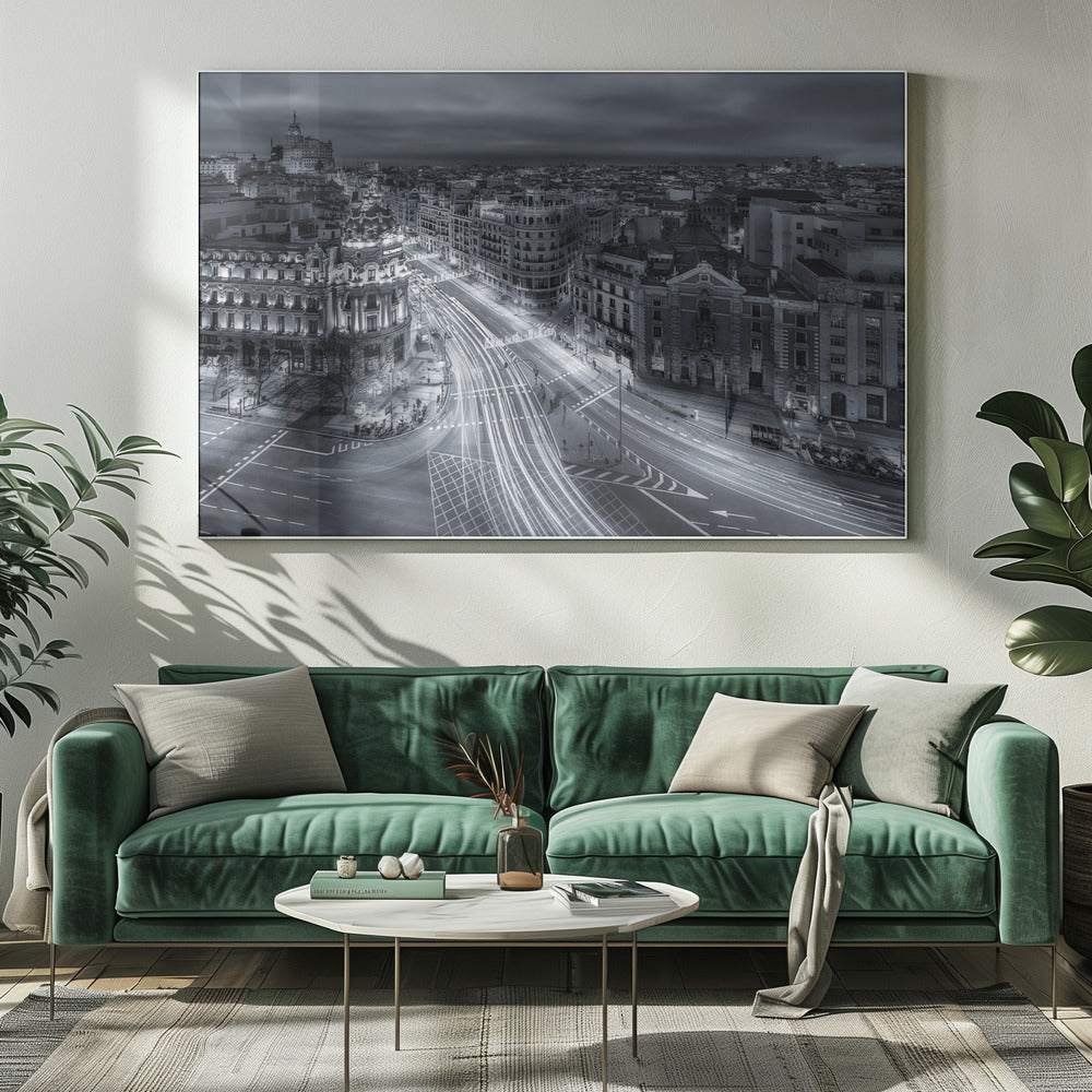 Stadslichten van Madrid | Canvas
