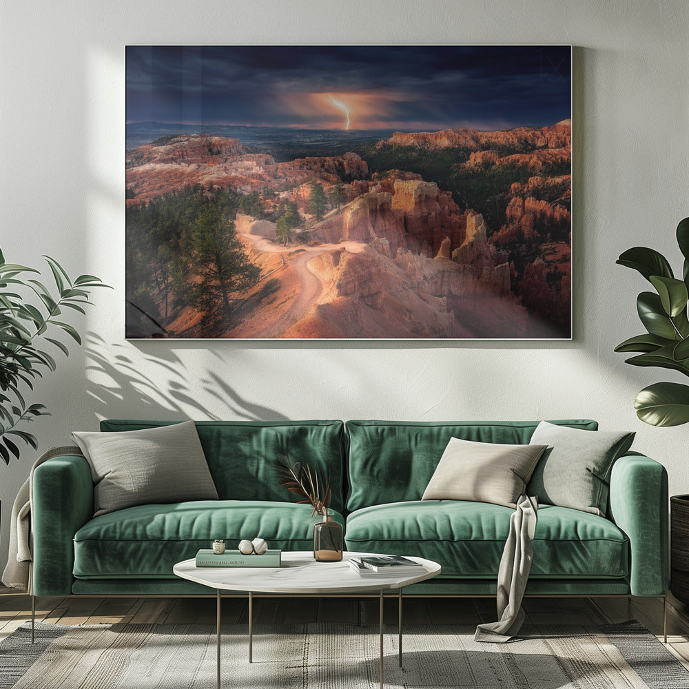 Bliksem boven Bryce Canyon | Canvas