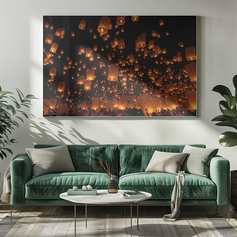Drijvende lantaarns | Canvas
