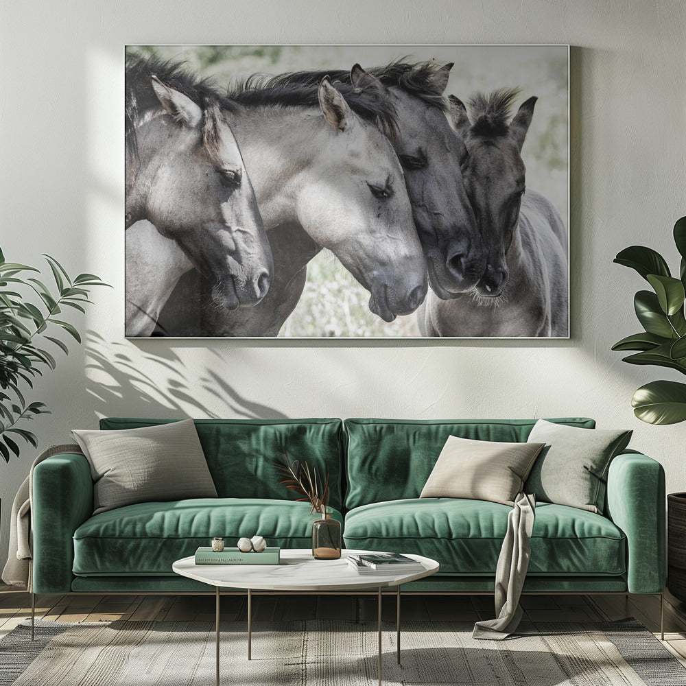 Vier Konikpaarden | Canvas