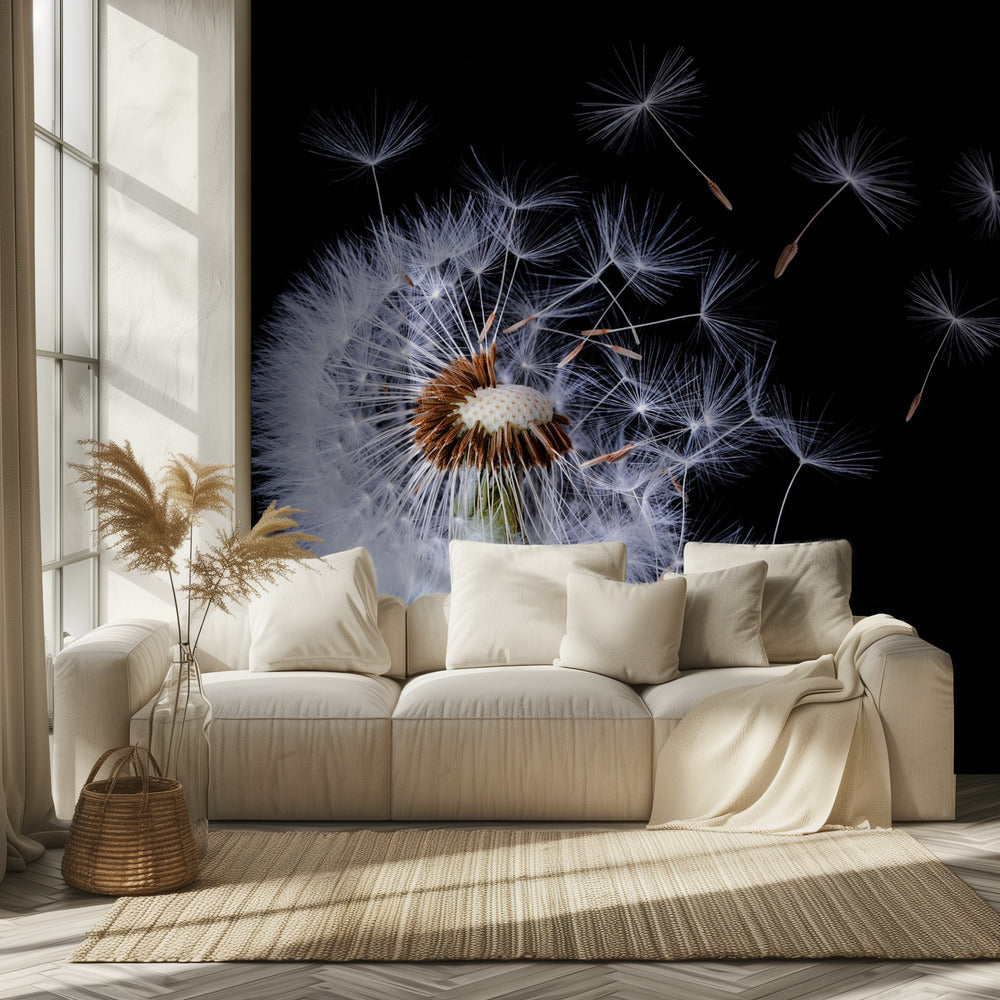 Paardenbloem waait | Behang