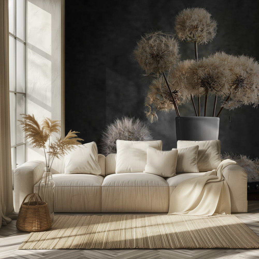 Paardenbloemzaadpeul | Behang