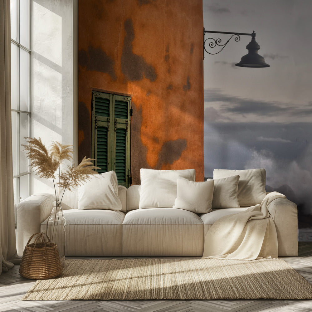 De muur en de golf | Behang