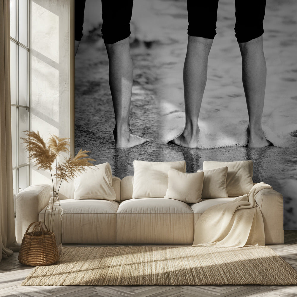 Natte voeten. | Behang
