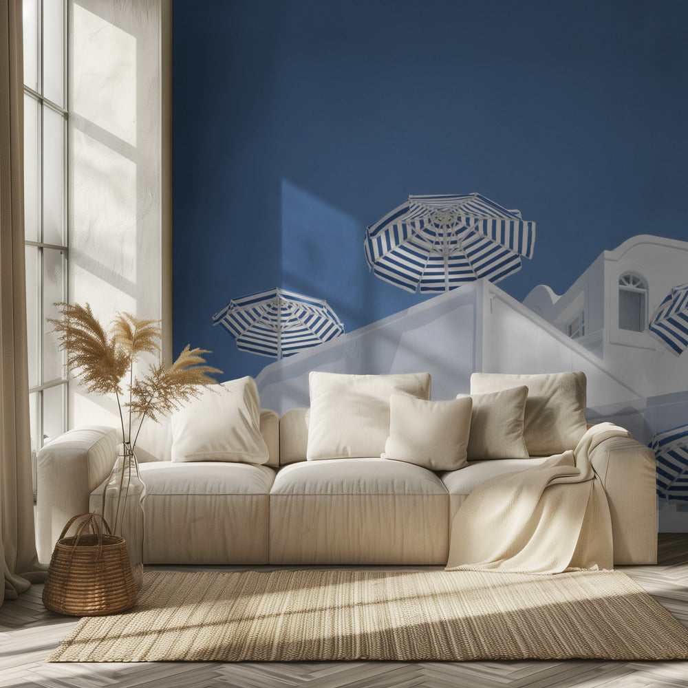 Blauw en wit | Behang