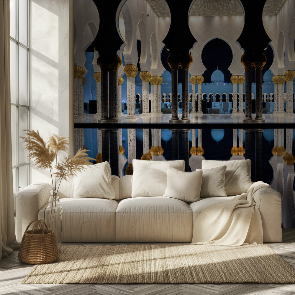 Blauw Uur & Reflectie | Behang